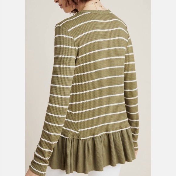 Anthropologie EritAli Striped Tallie Peplum top - Picture 3 of 10